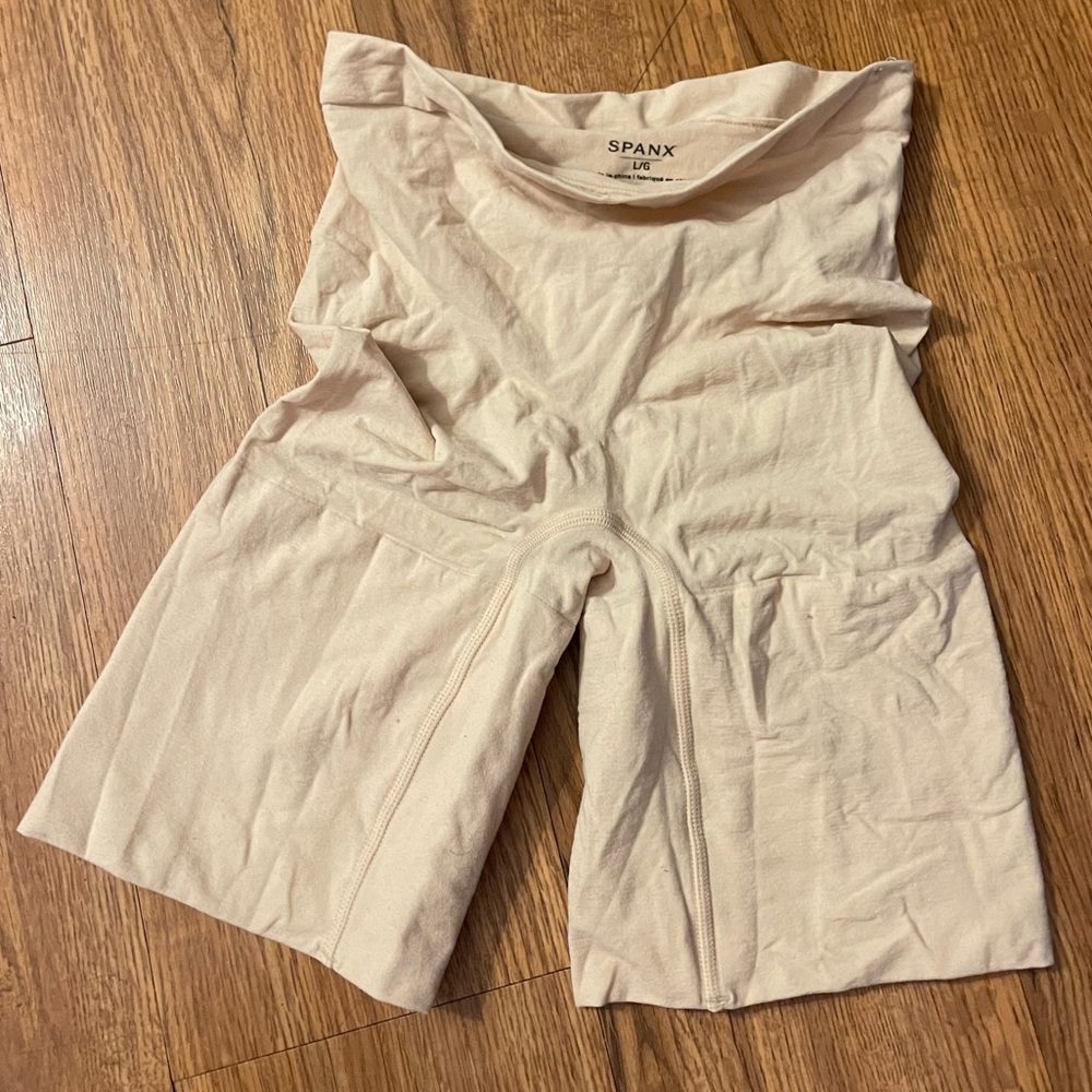 Spanx size large high waisted nude color
